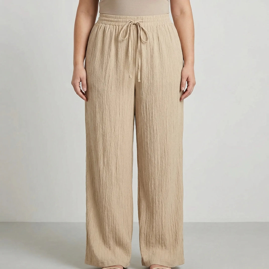 Plus Size Wide Leg Casual Pants - Tonya