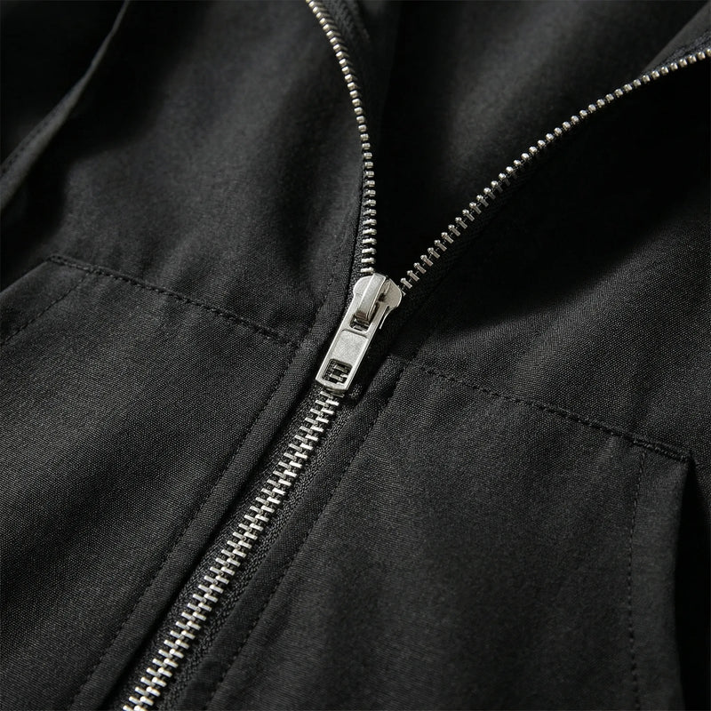 Plus Size Zip-Up Hooded Long Coat - Audrey