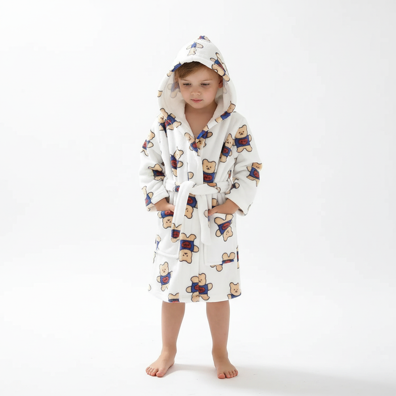 Plüschiger Kindermorgenmantel - CozyWrap