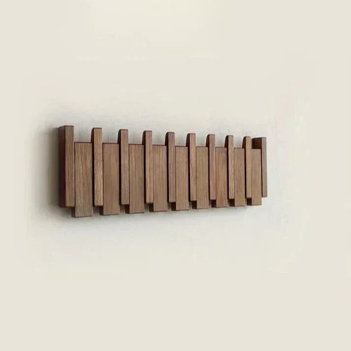 Piano Solid Wood Coat Rack | Elegant Wall Hooks 10