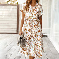 Bedrucktes Kleid mit V-Ausschnitt – Marielle