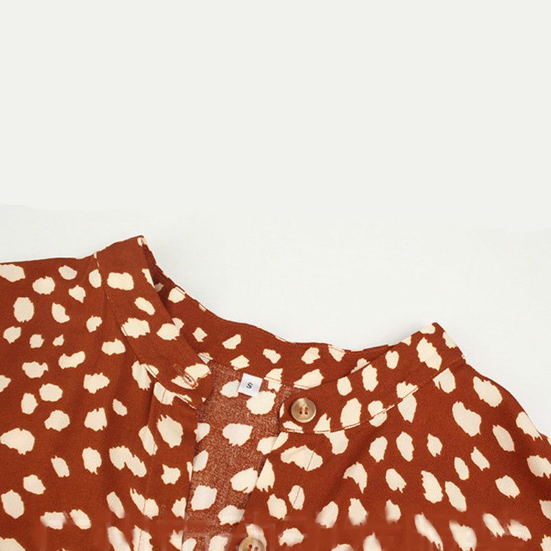 Bedrucktes Kleid mit V-Ausschnitt – Marielle