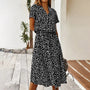 Bedrucktes Kleid mit V-Ausschnitt – Marielle