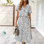 Bedrucktes Kleid mit V-Ausschnitt – Marielle