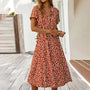Bedrucktes Kleid mit V-Ausschnitt – Marielle
