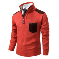 Heren trui met edge-zipper-hals en lange mouwen – Cedric