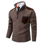 Herrenpullover mit Edge-Zipper-Kragen und langen Ärmeln – Cedric