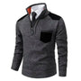 Herrenpullover mit Edge-Zipper-Kragen und langen Ärmeln – Cedric