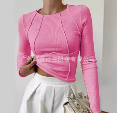 Basic Damen-Shirt mit langen Ärmeln - Mira