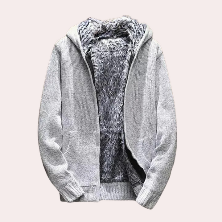 Klassische Gestrickte Kapuzenjacke für Herren - Milan