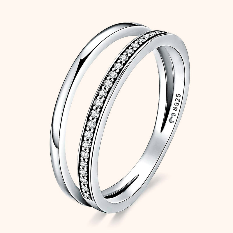 Doppelter Zirkonia-Ring - Sienna
