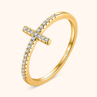 Stijlvolle Ring met Zirkonia Kruis - Faith