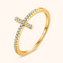 Stilvoller Ring mit Zirkonia-Kreuz - Faith