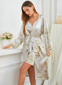 Zweiteiliges Satin-Kleid-Kimono-Set für Damen - Livia