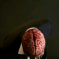 Realistic Skeleton Halloween Mask with Brains for Adults 2