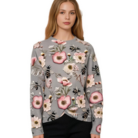 Fröhlicher Damenpullover mit Blumenmuster - Fleur
