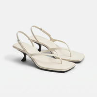 Retro Sandalen Met Hak En Vierkante Neus - Laura