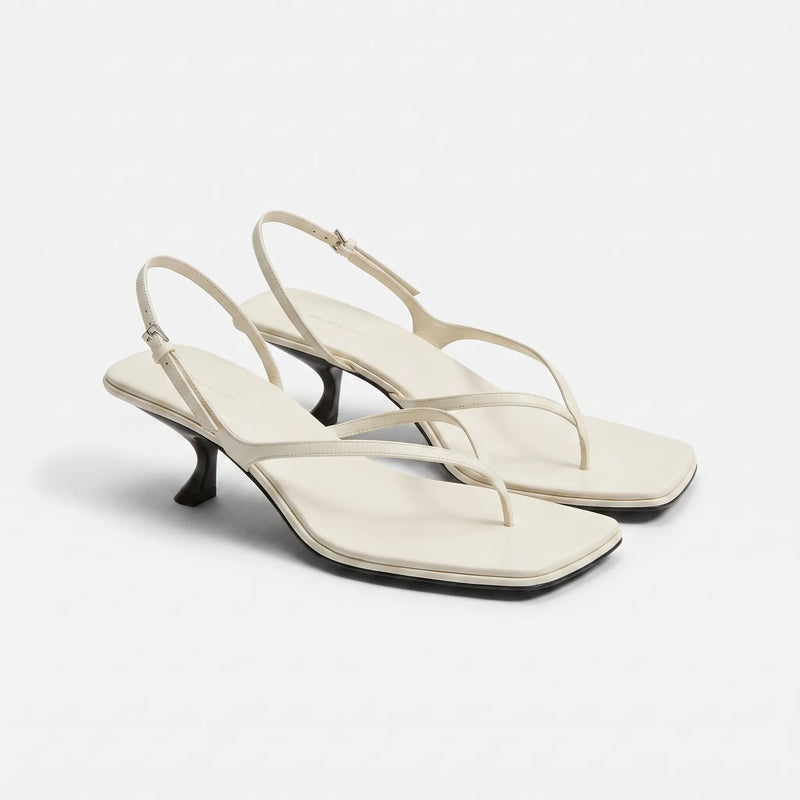 Retro Sandalen Met Hak En Vierkante Neus - Laura