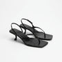 Retro Sandalen Met Hak En Vierkante Neus - Laura