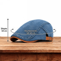 Men's Flat Cap | Retro Denim Newsboy Hat 12