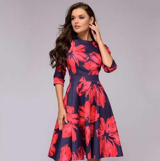 Retro Kleid mit Blumenmuster – Florina