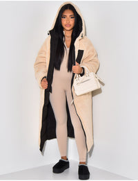 Women's Reversible Hooded Long Puffer Coat, Ankle Length 8