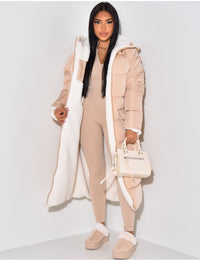 Women's Reversible Hooded Long Puffer Coat, Ankle Length 5