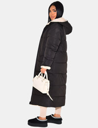 Women's Reversible Hooded Long Puffer Coat, Ankle Length 6