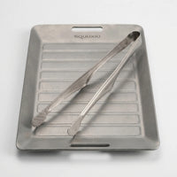Ridged Titanium Camping Grill Plate With Tongs -  Flamekit