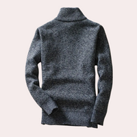 Shizley - Herrenpullover mit hohem Kragen und Reißverschluss