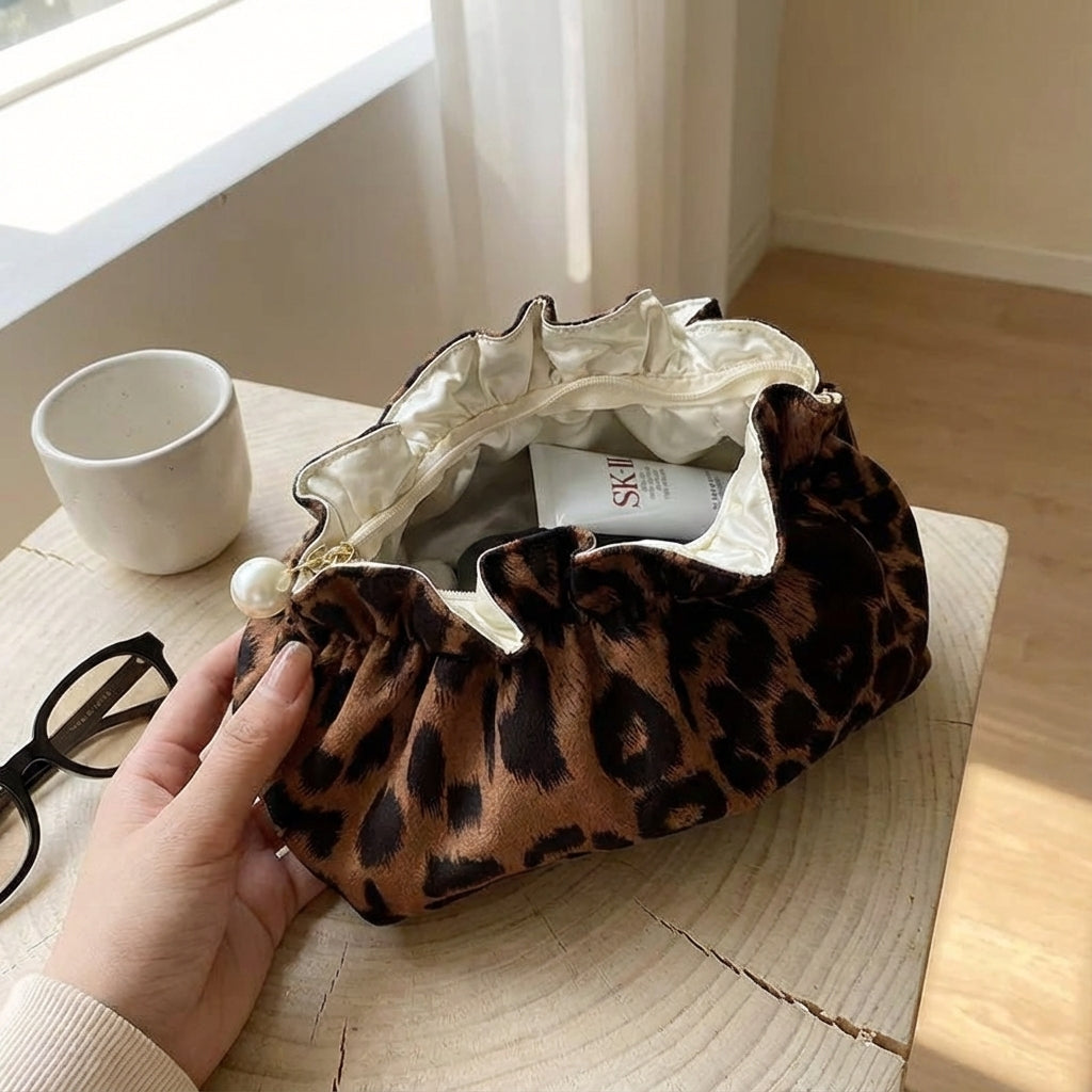 Ruffle Top Cosmetische Pouch - Pearlynn