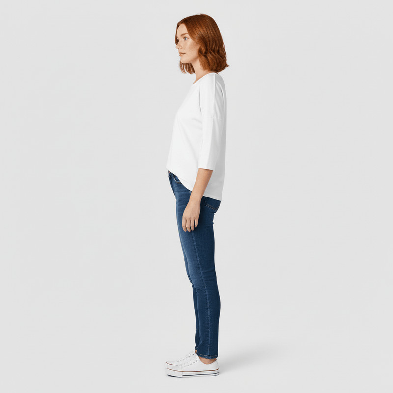 Rundhals-Shirt Mit Dreiviertelärmeln - Lucienne