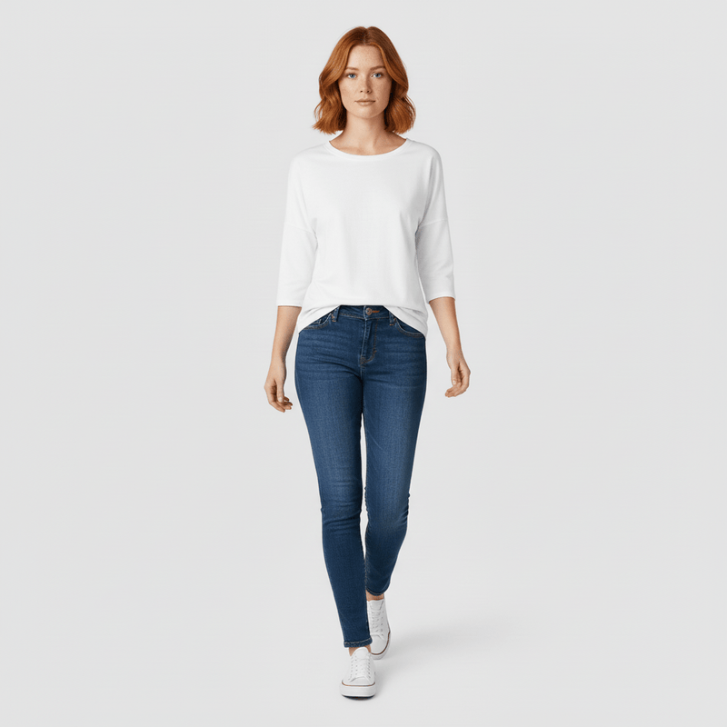 Rundhals-Shirt Mit Dreiviertelärmeln - Lucienne