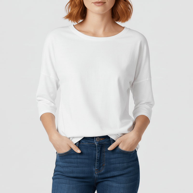 Rundhals-Shirt Mit Dreiviertelärmeln - Lucienne