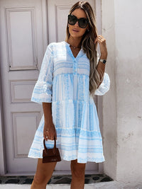 Inna Ibiza Ruffle Dress | Delightfully airy Boho dress with cheerful pattern