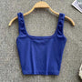 Rückenfreies, kurzes Tanktop in Uni-Farbe – Zayra