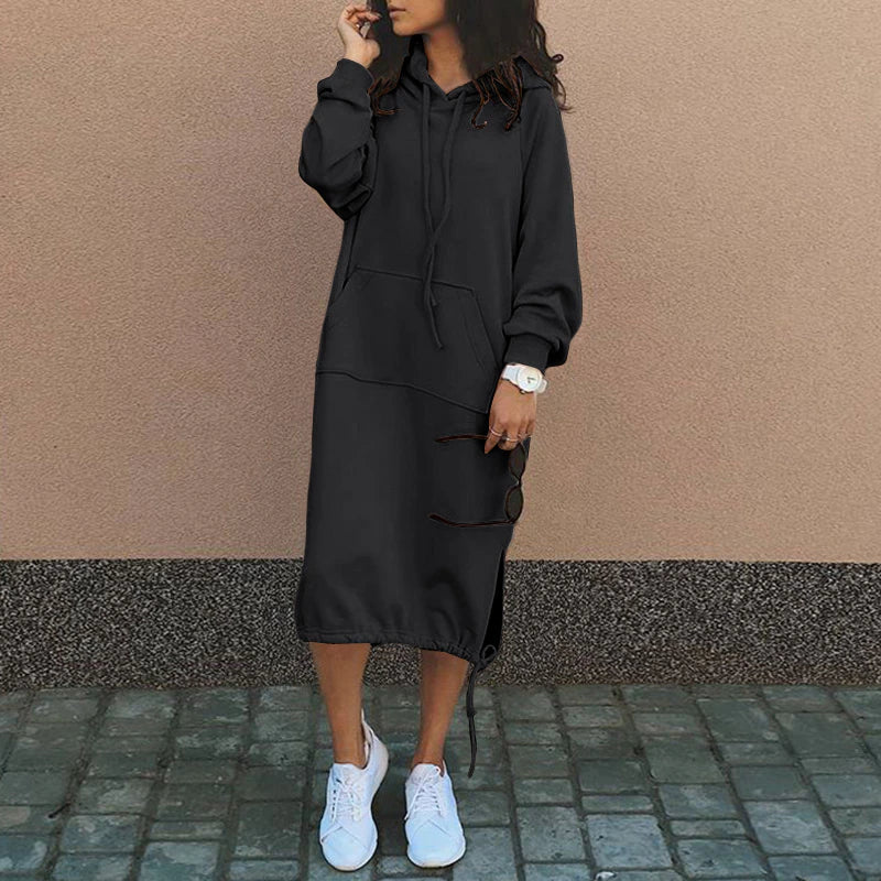 Stilvolles langes Hoodie-Kleid - Elina