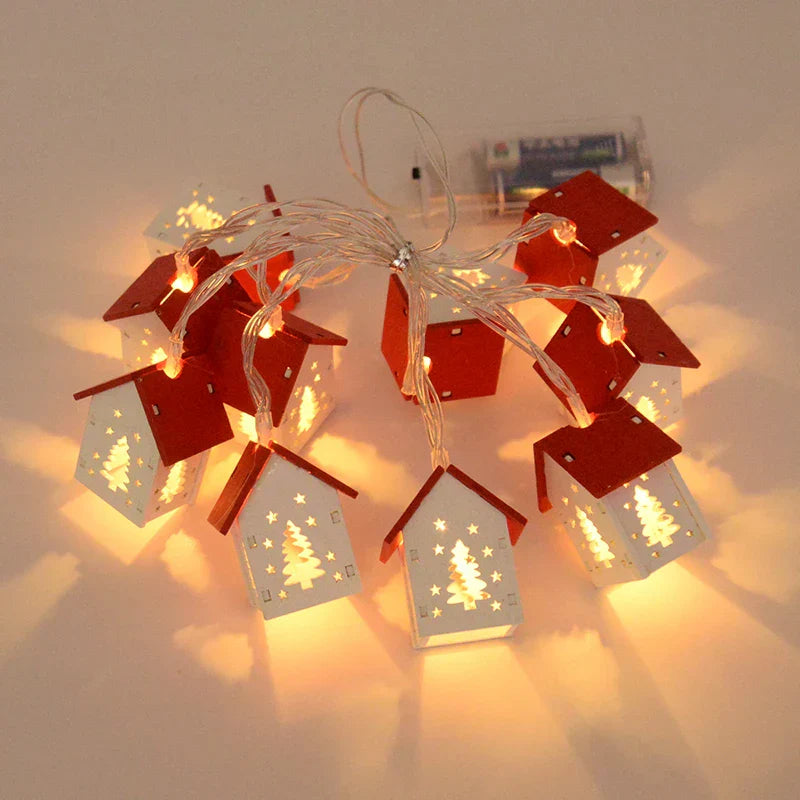 Houten Kersthuisjes Met LED Verlichting - GlowHouse