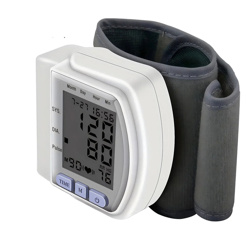 Digitales Handgelenk-Blutdruckmessgerät mit LCD-Display – PulseTrack