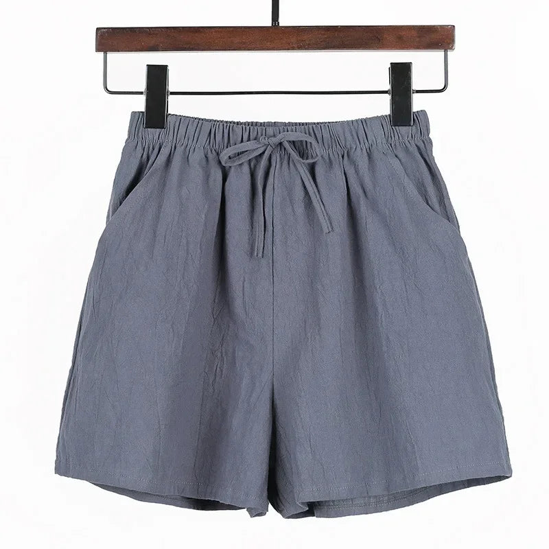 Luftige Damen-Leinen-Shorts mit Hoher Taille und Sportlicher Passform – Fenja