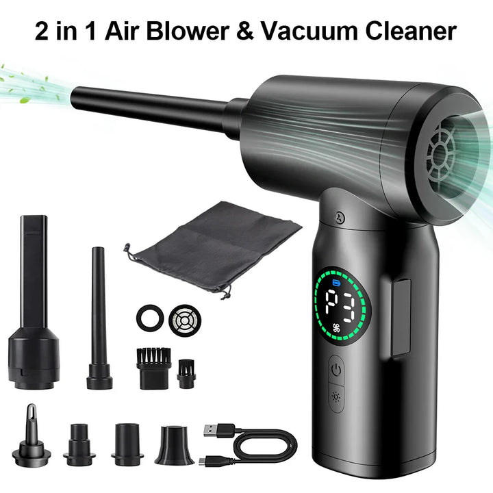 2-in-1 Tragbarer Druckluftstaubsauger und Bläser mit LED-Licht (7500mAh) - AirMaster