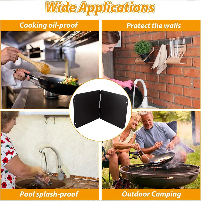 Foldable Stainless Steel Grease Splatter Guard 2-Sided Oil Protection – CookShield 