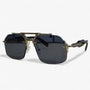 Randlose übergroße Sonnenbrille mit Metallakzenten – Vexor