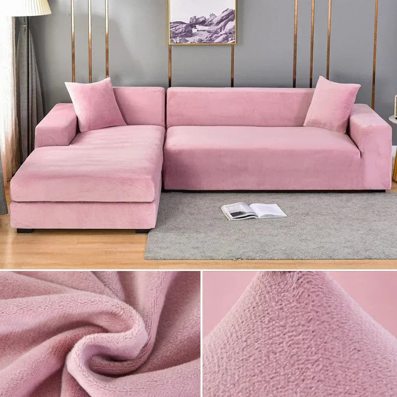 Stretch Fluwelen Bankhoes met Luxe Afwerking – Sofina