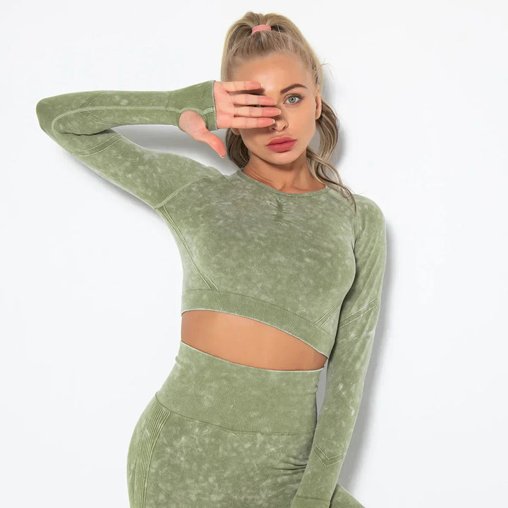 Nahtloses Damen Yoga Set mit Cropped Top - Nova