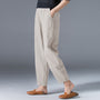Damen-Sommerhose aus Leinen-Baumwoll-Mischung mit elastischem Bund – Clara