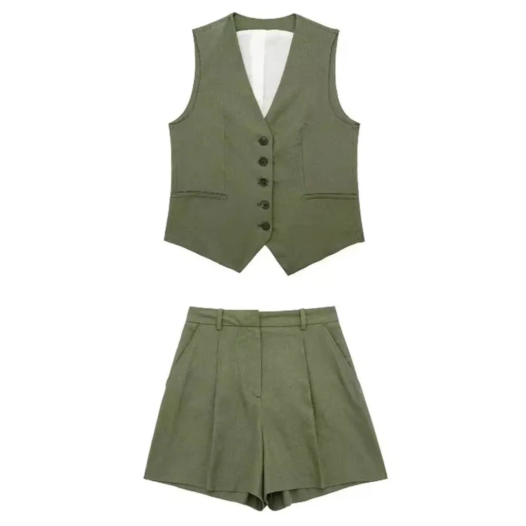 Tweedelige zomeroutfit met vintage-top – Amaya