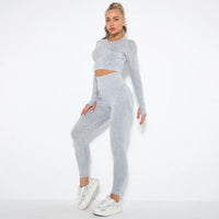 Nahtloses Damen Yoga Set mit Cropped Top - Nova
