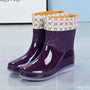 Halbhohe Damen Regenstiefel wasserdicht mit Muster & rutschfester Sohle – Marvella
