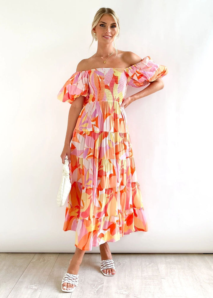 Off-Shoulder Midi Dress – Waist
